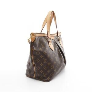 Louis Vuitton Palermo Handbag Canvas Leather Monogram Brown